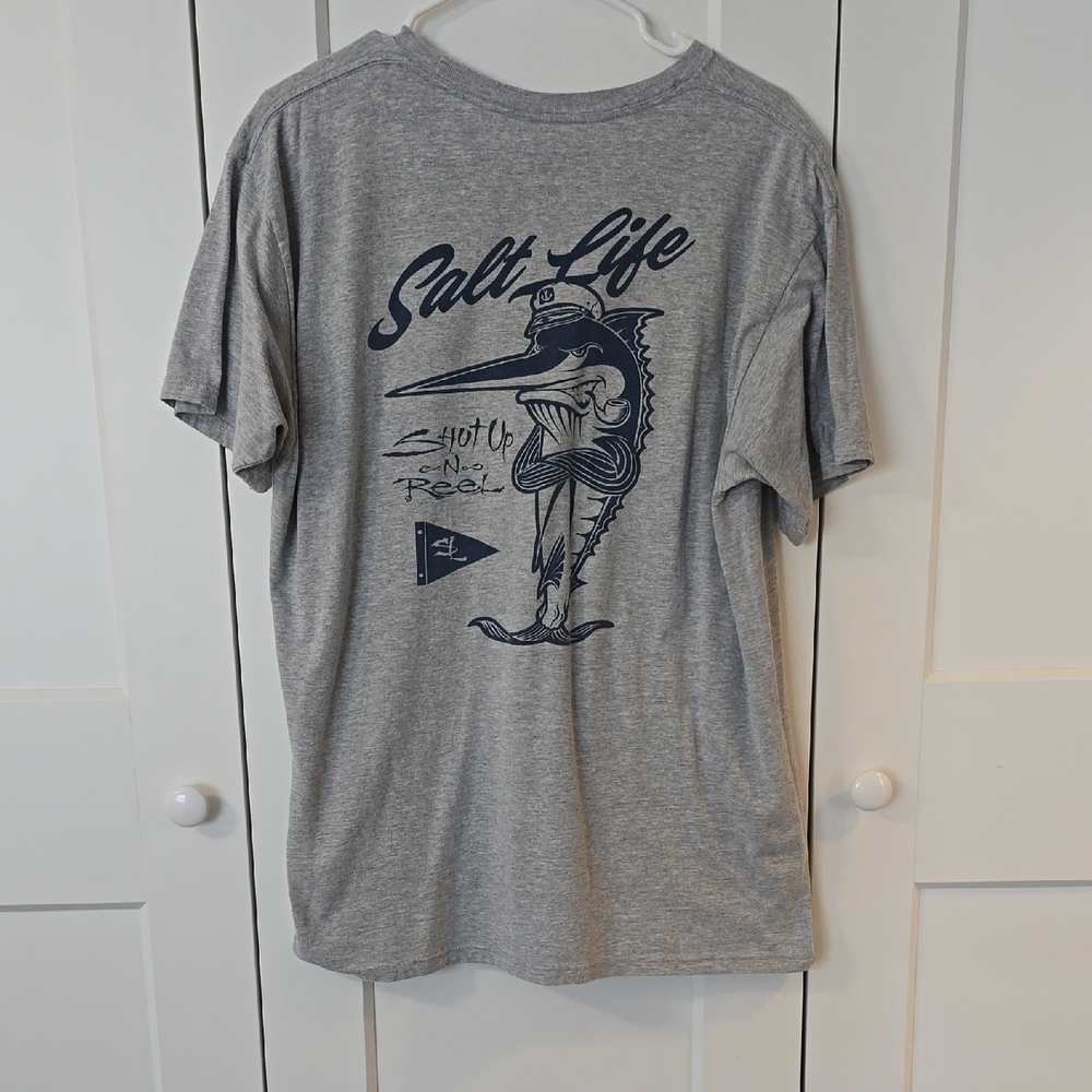 Salt Life Heather Gray Marlin Tee